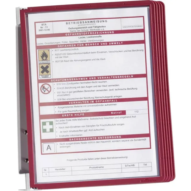 durable-vario-wall-5-wand-sichttafelsystem-a4-5-tafeln-rot-555103 image 1