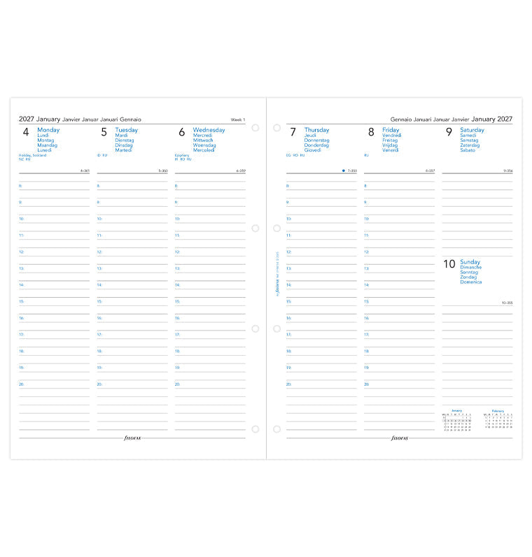filofax-the-original-kalendereinlage-a4-2027-1-woche-2-seiten-multilingual image 4
