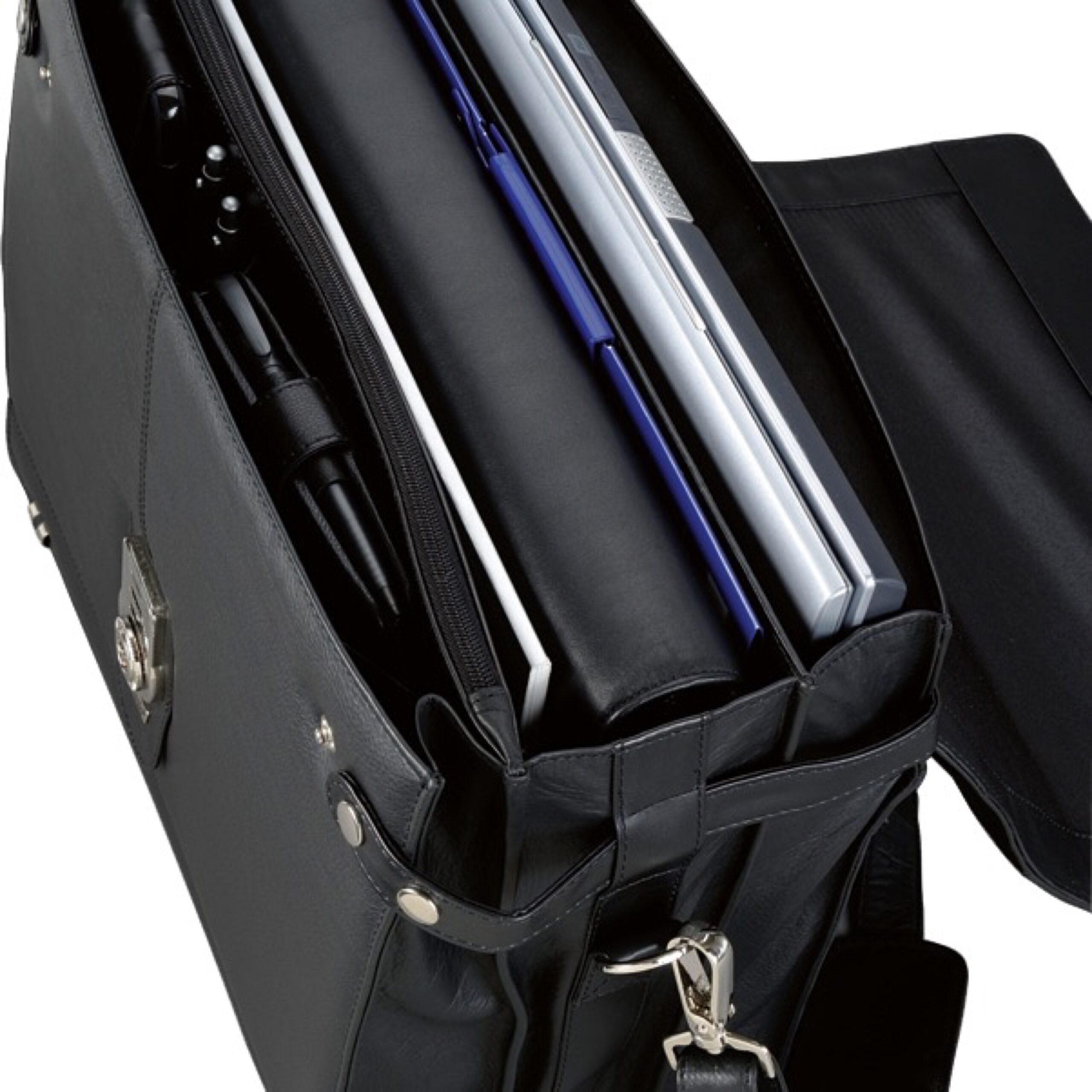 alassio-aktentasche-monza-leder-laptopfach-schwarz image 2