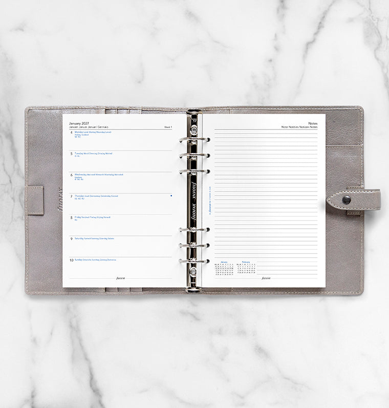 filofax-kalendereinlage-a5-2027-1-woche-1-seite-notizen-multilingual image 3