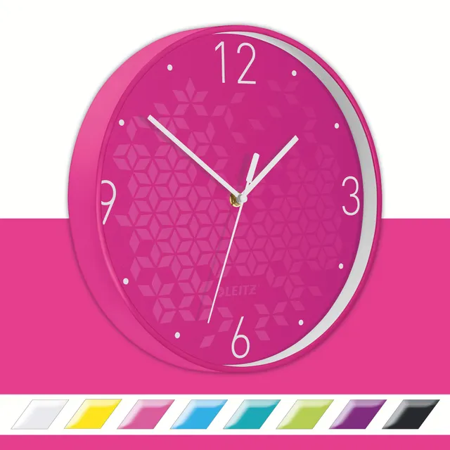 leitz-wow-wanduhr-quarz-pink-29-cm-90150023 image 1