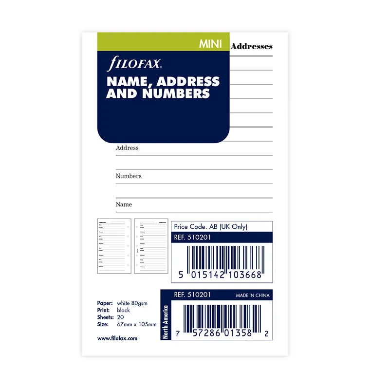 filofax-kontakte-einlage-mini-englisch-wei-20-blatt image 1