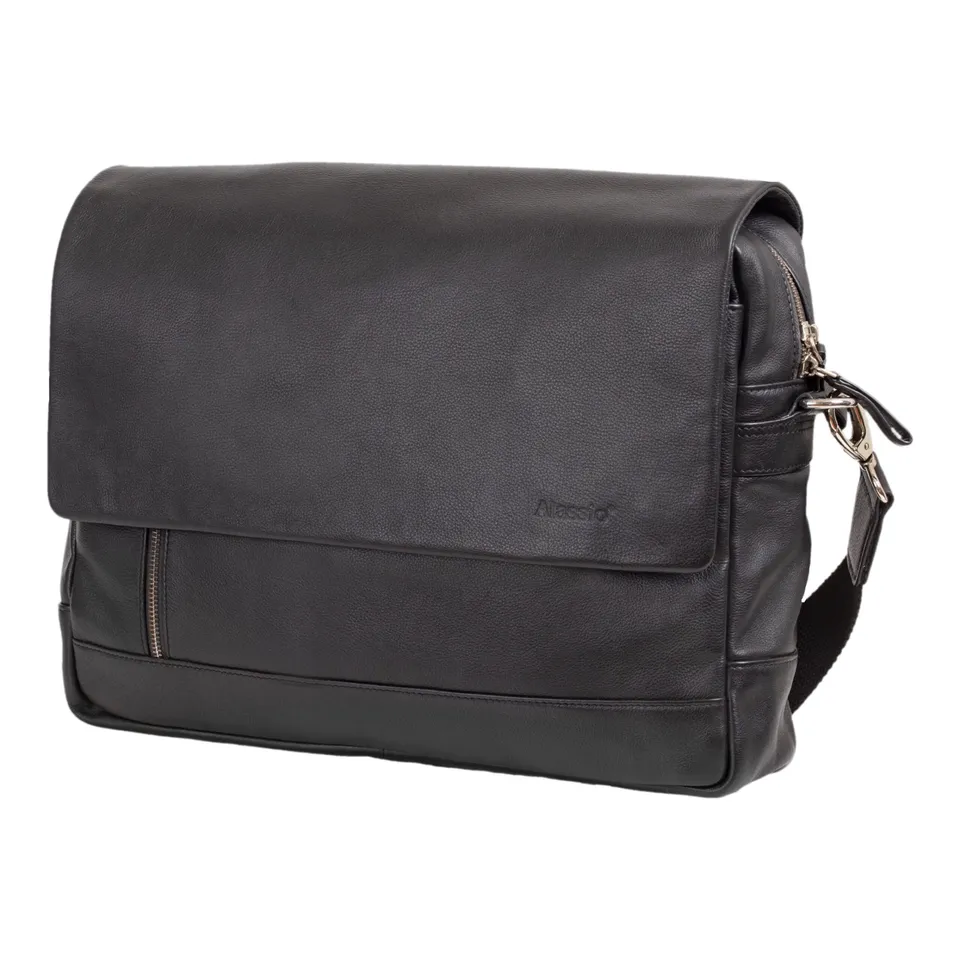 alassio-schultertasche-oro-schwarz-leder-mit-laptopfach image 1