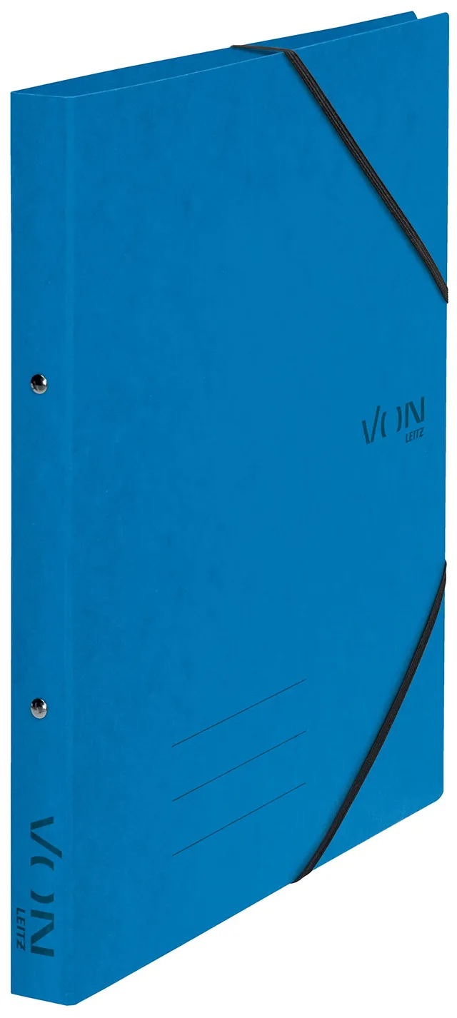 von-leitz-ringbuch-a4-karton-2-ringe-mit-gummiband-blau-5-stk image 1