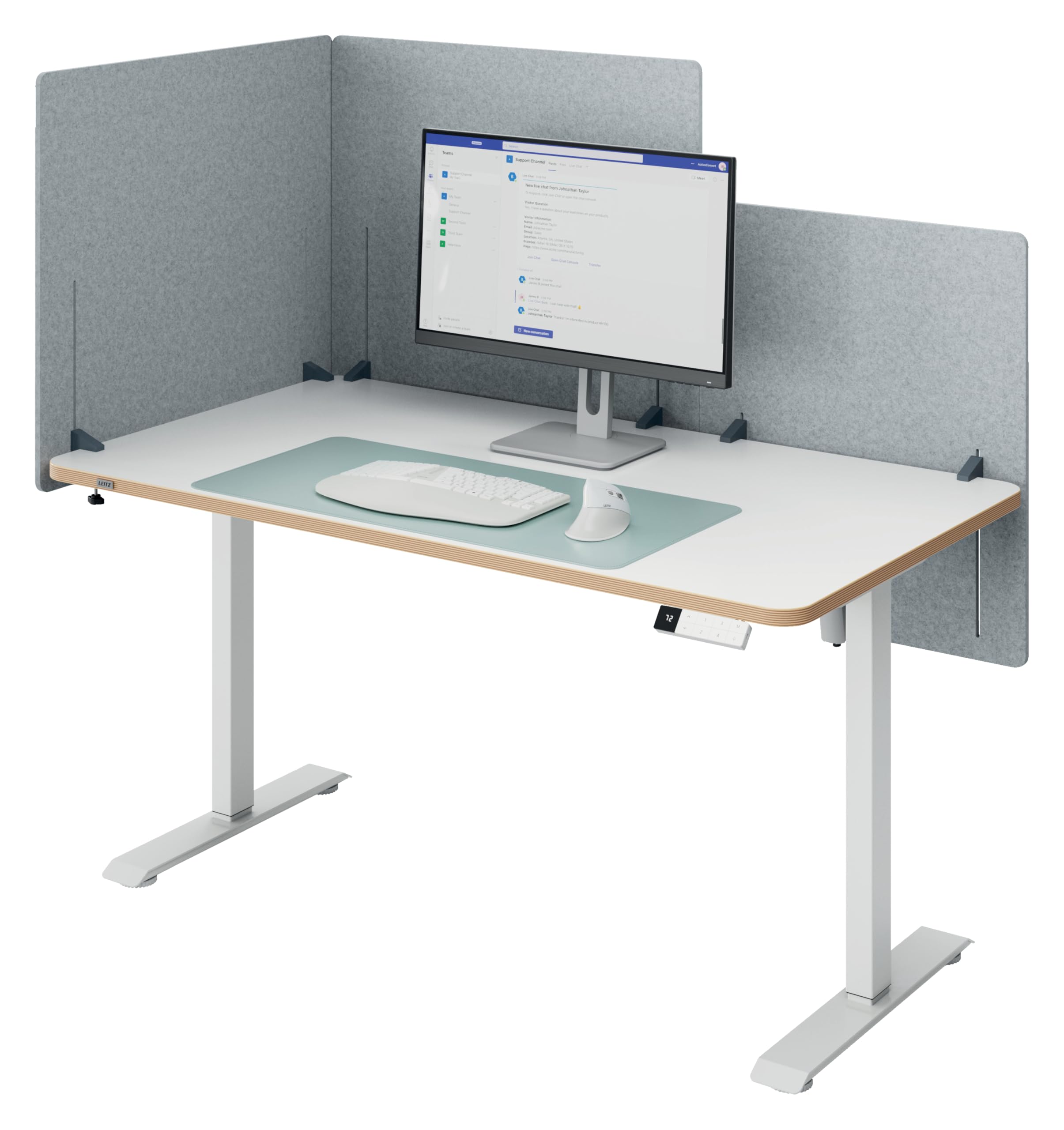 leitz-ergo-tischtrennwand-60x70cm-h-henverstellbar-mit-ger-uschd-mpfung image 1