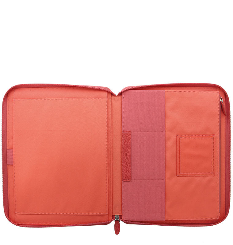 filofax-finsbury-a4-zip-folio-coral-leder-mit-rei-verschluss image 3