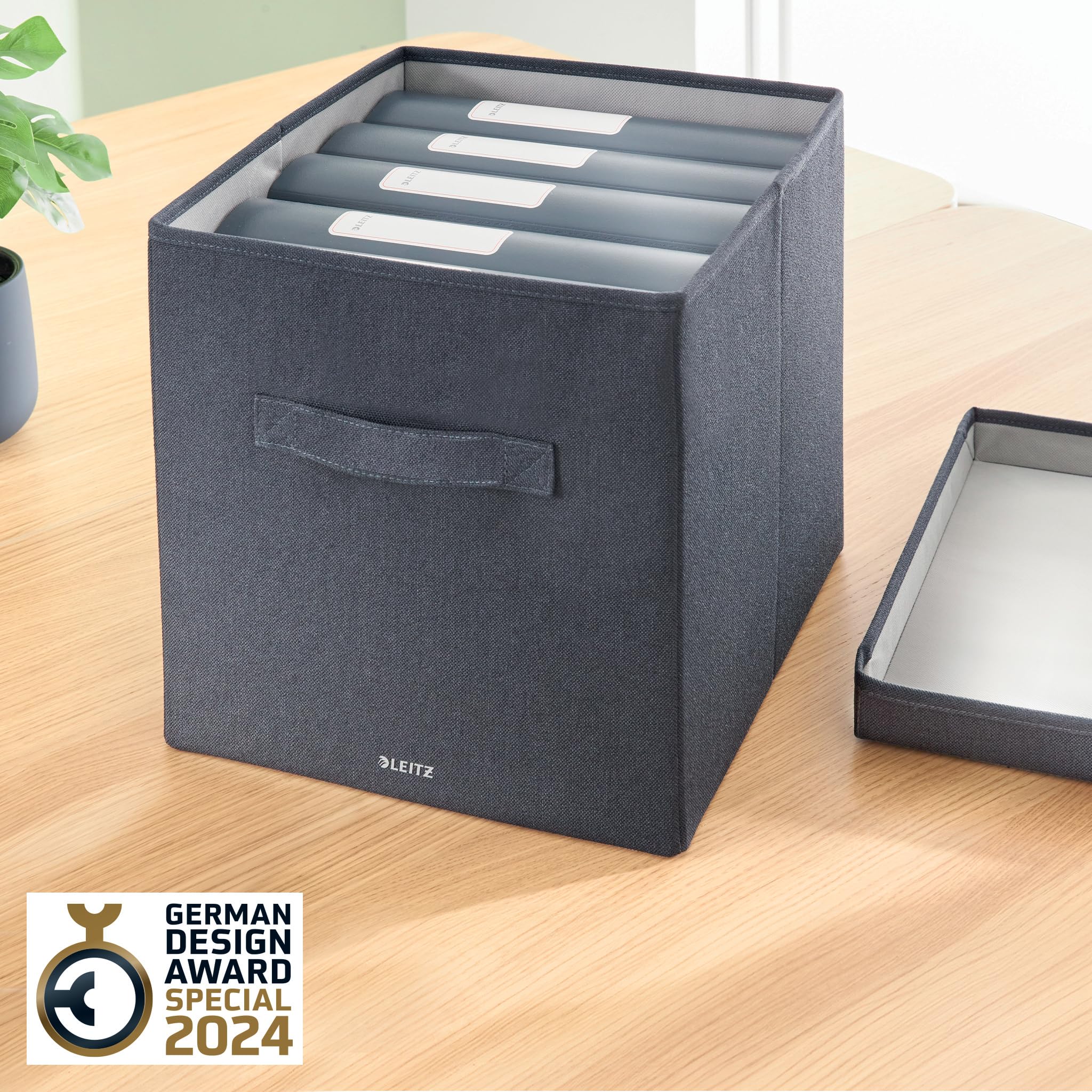 leitz-aufbewahrungsbox-stoff-mit-deckel-2er-set-samtgrau-gro-61450089 image 2