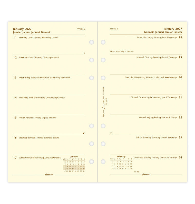 filofax-personal-kalendereinlage-2027-1-woche-1-seite-multilingual image 4