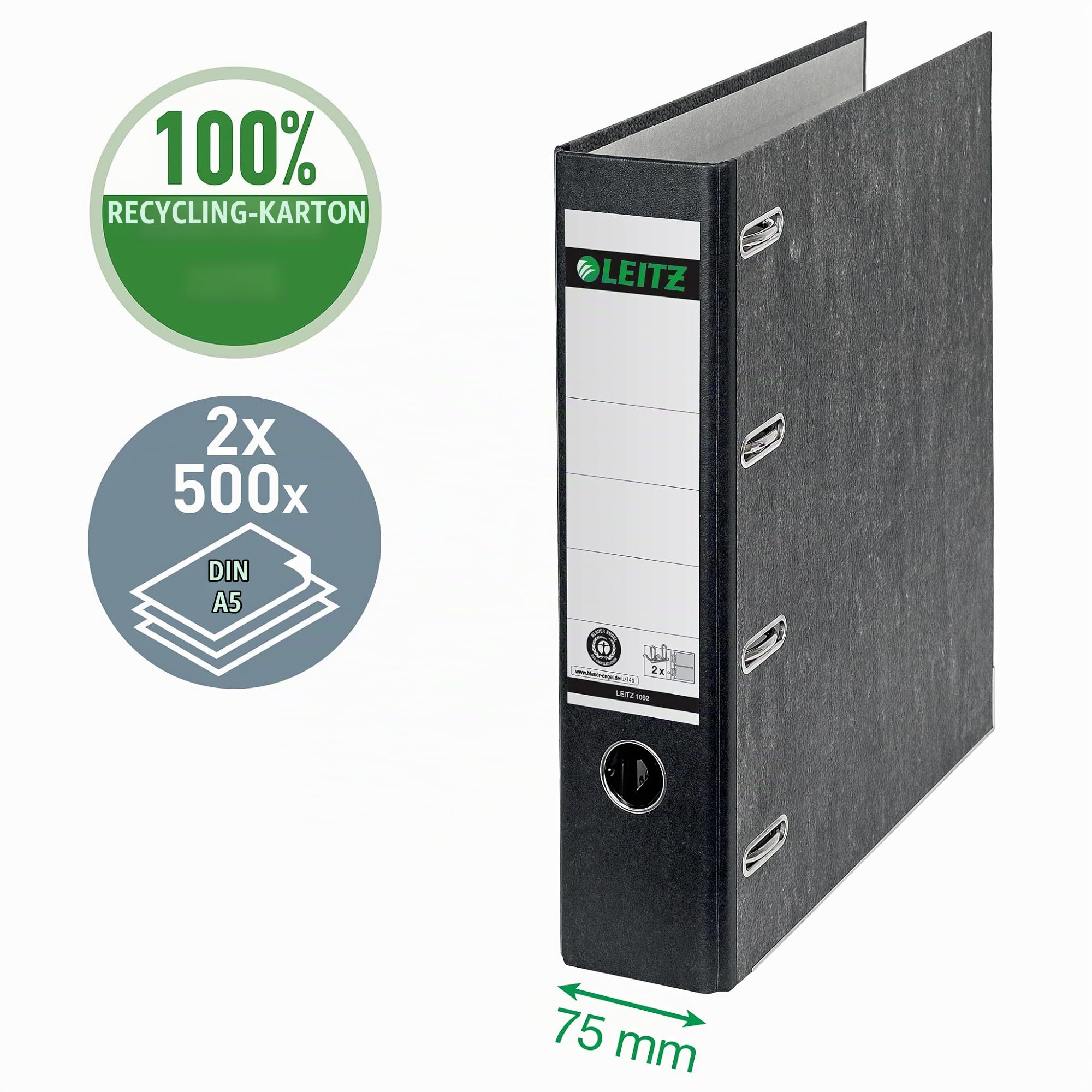 leitz-180-standard-doppelordner-a5-quer-schwarz-10920000 image 2