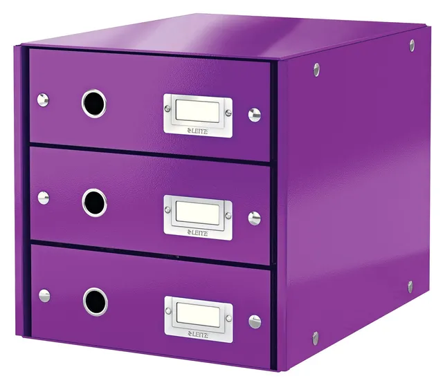 leitz-click-store-schubladenbox-a4-3-schubladen-lila image 1