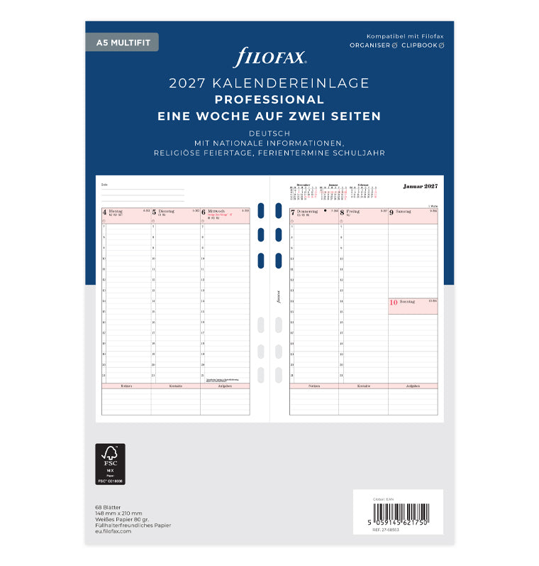 filofax-professional-kalendereinlage-a5-2027-1-woche-2-seiten-deutsch image 1