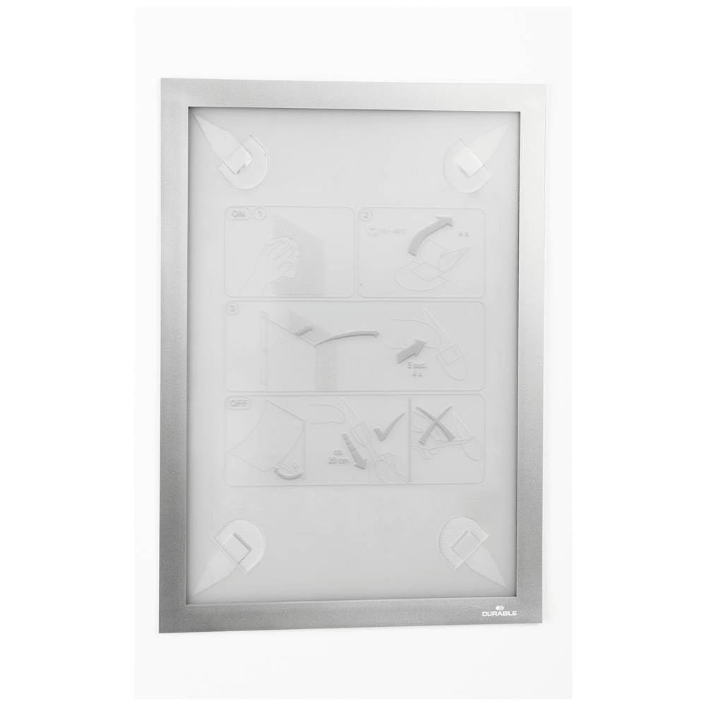 durable-info-rahmen-duraframe-wallpaper-a4-484323-silber-aufklappbar image 1