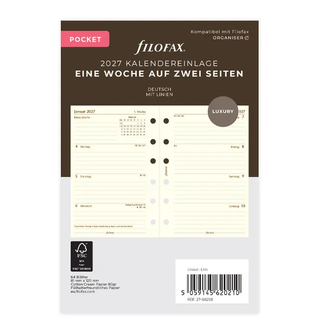filofax-kalendereinlage-pocket-2027-1-woche-2-seiten-deutsch image 1