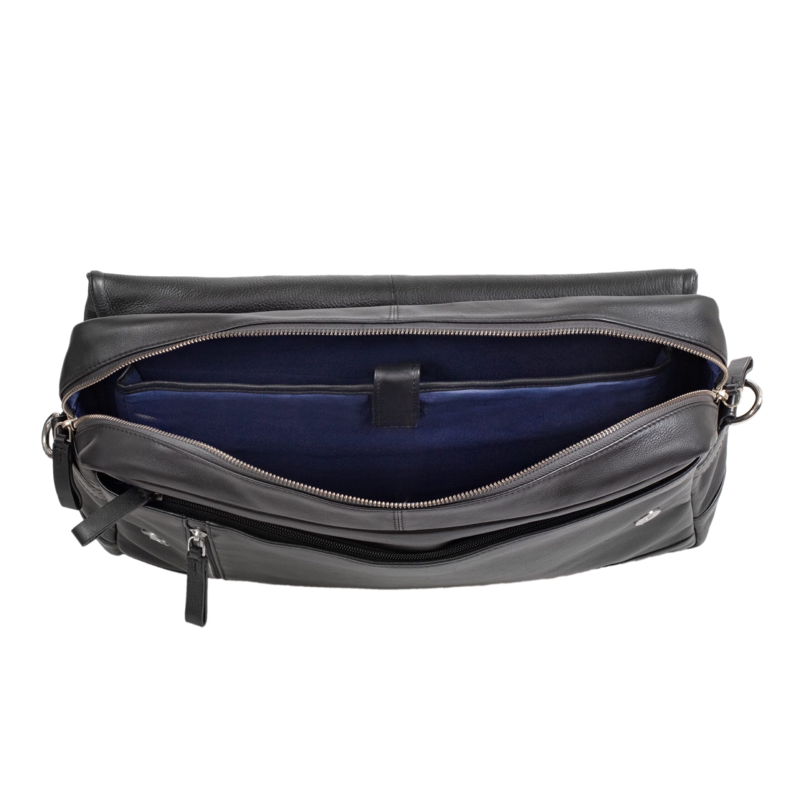 alassio-schultertasche-oro-schwarz-leder-mit-laptopfach image 2