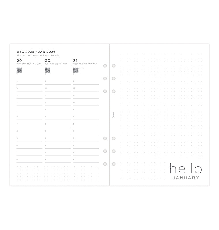 filofax-minimal-kalendereinlage-1-woche-2-seiten-vertikal-a5-2026 image 6