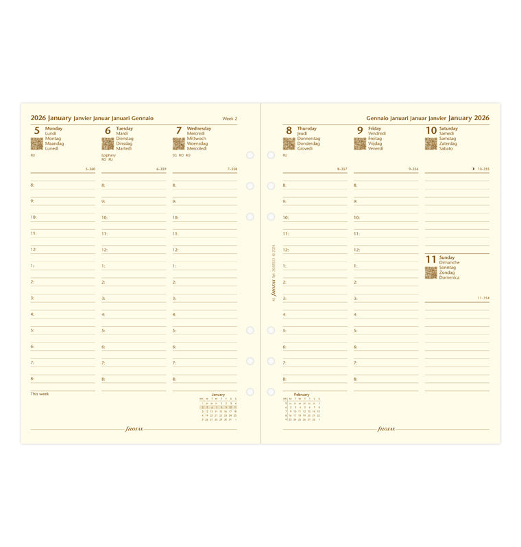 filofax-cotton-cream-kalendereinlage-a5-2026-1-woche-2-seiten-multilingual image 4