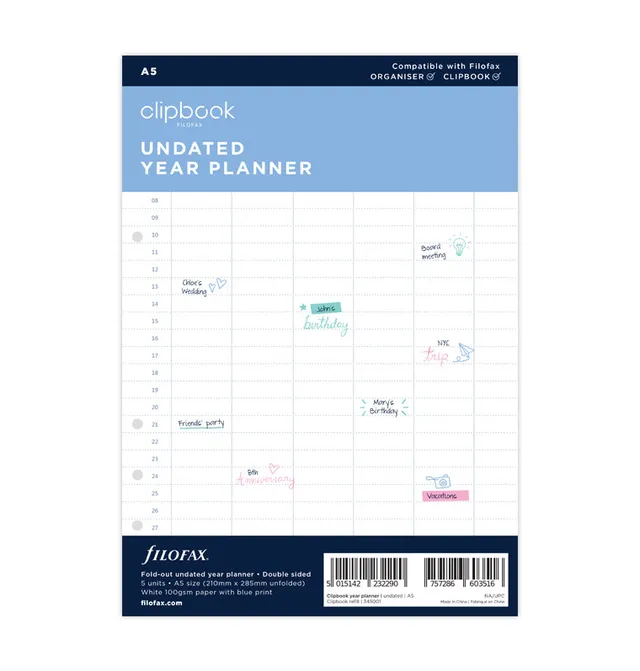filofax-clipbook-jahresplaner-undatiert-a5-einlage-sale image 1