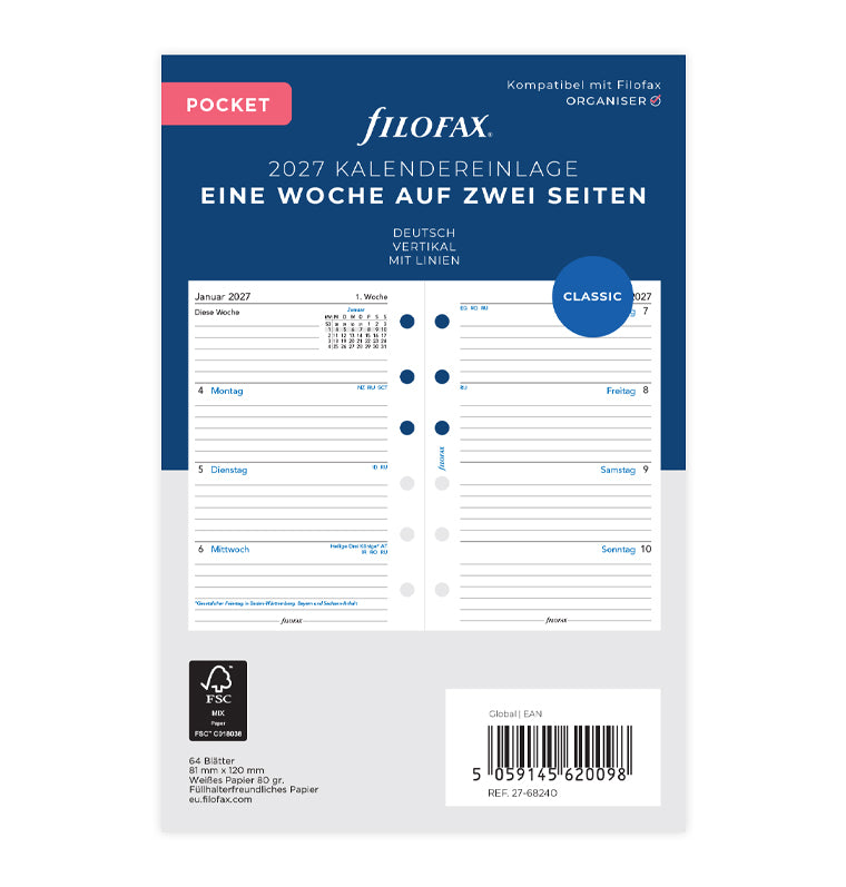 filofax-the-original-kalendereinlage-1-woche-2-seiten-deutsch-pocket-2027 image 1