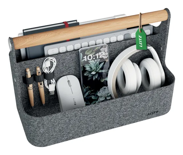 leitz-schreibtisch-organizer-mit-griff-filz-dunkelgrau-38-cm image 1