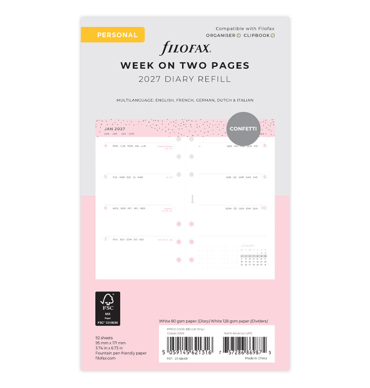 filofax-confetti-personal-2027-kalendereinlage-1-woche-2-seiten image 1