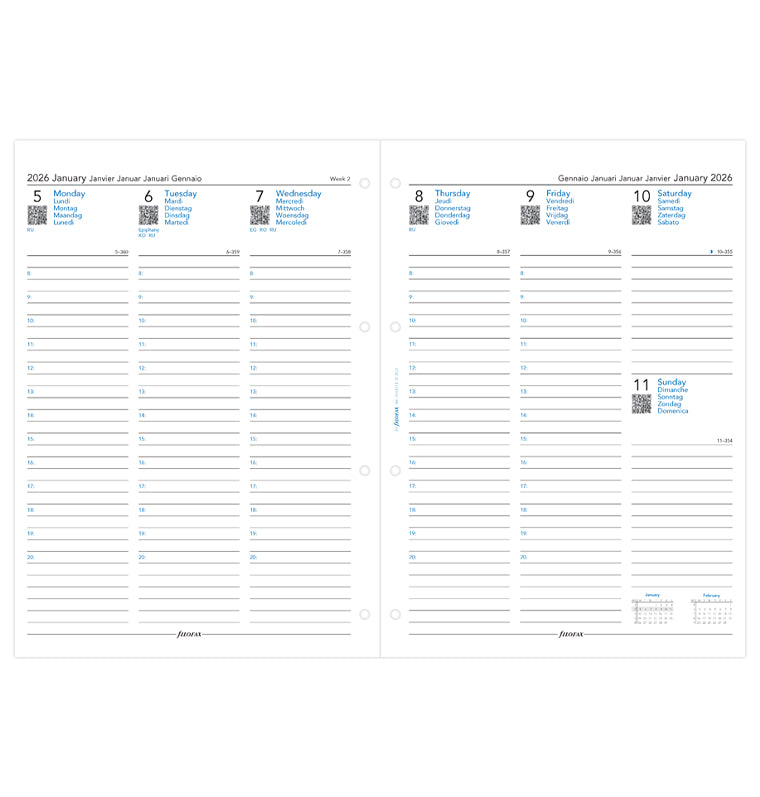 filofax-kalendereinlage-a4-2026-1-woche-2-seiten-multilingual image 4