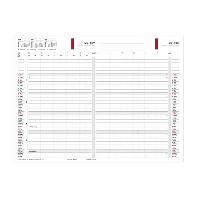 time-system-business-a5-monatspl-ne-2026-12-bl-tter-zum-ausfalten image 1
