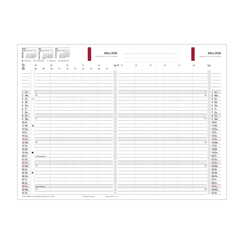 time-system-business-a5-monatspl-ne-2026-12-bl-tter-zum-ausfalten image 1