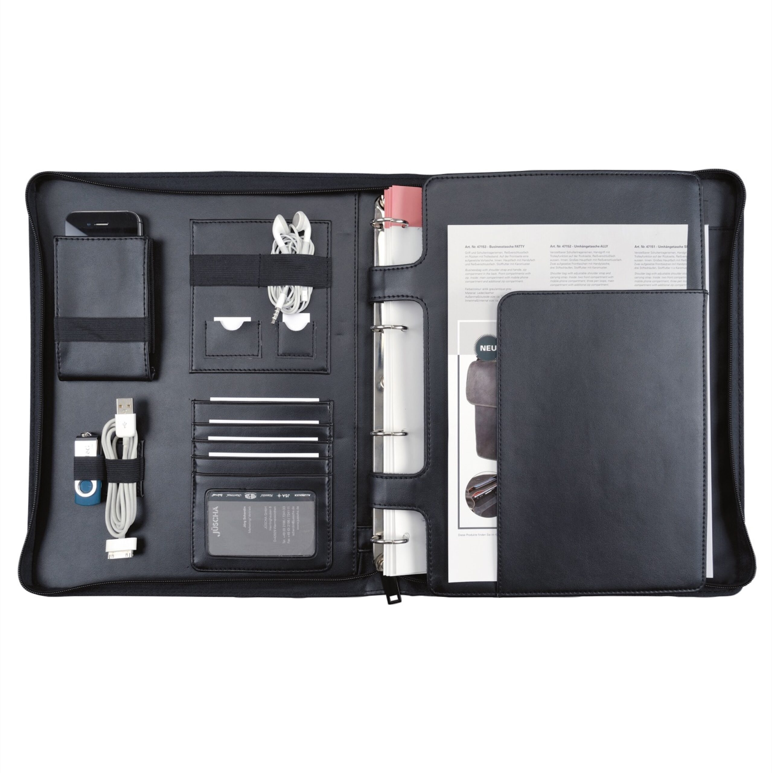alassio-orgamappe-a4-imperia-mit-tablet-h-lle-und-rei-verschluss-in-schwarz image 1