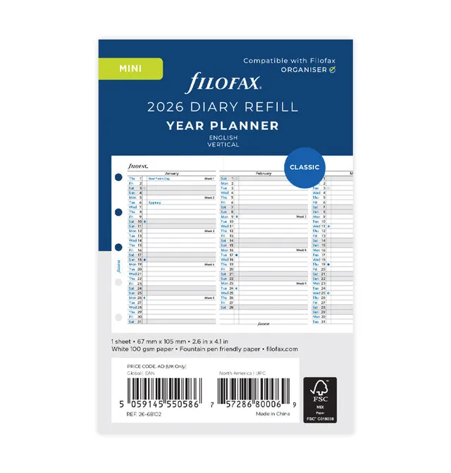 filofax-jahresplaner-leporello-englisch-mini-2026 image 1