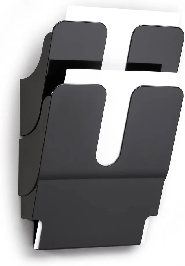durable-flexiplus-prospektspenderset-a4-wandhalter-2-f-cher-schwarz image 1