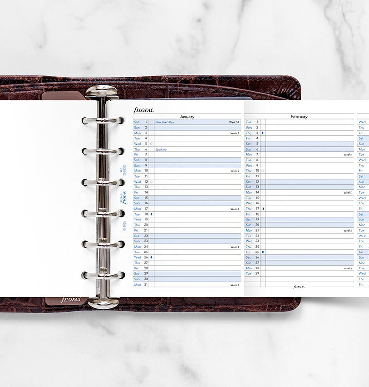 filofax-jahresplaner-englisch-pocket-2028-leporello-zum-ausklappen image 2