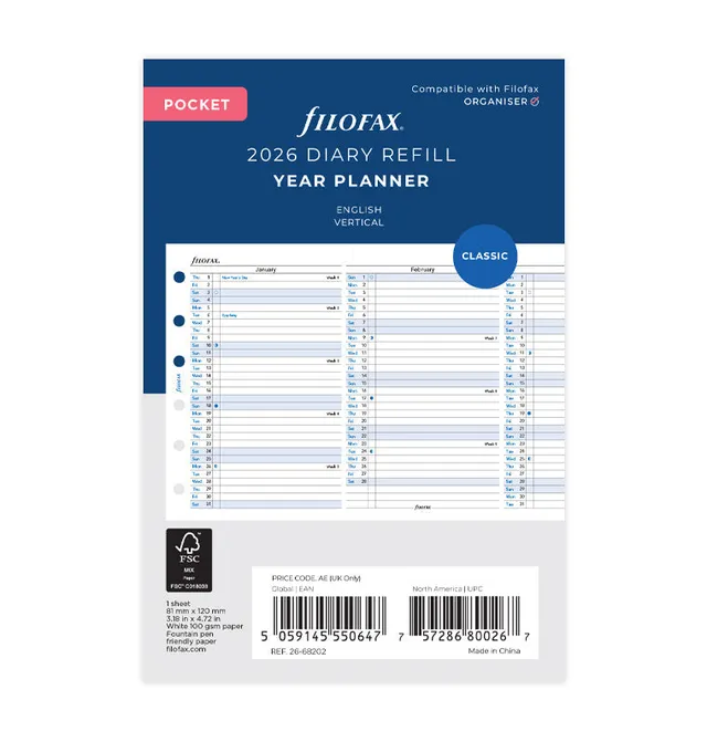 filofax-jahresplaner-englisch-pocket-2026-leporello image 1