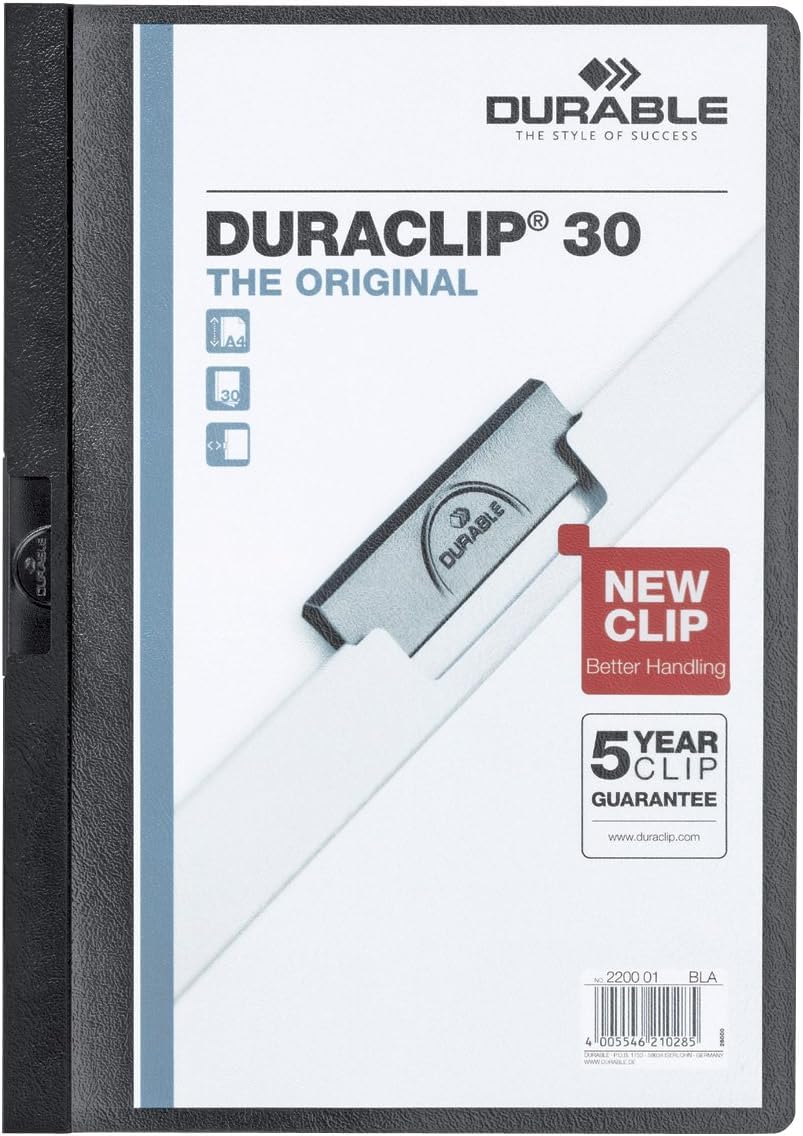 durable-duraclip-original-30-klemm-mappe-a4-25-st-ck-schwarz image 1