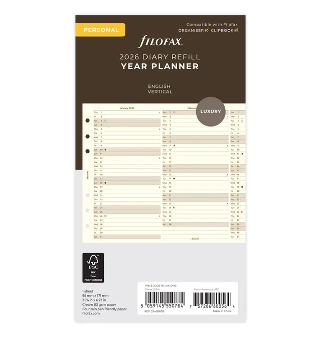 filofax-jahresplaner-englisch-personal-2026-cotton-cream-leporello image 1