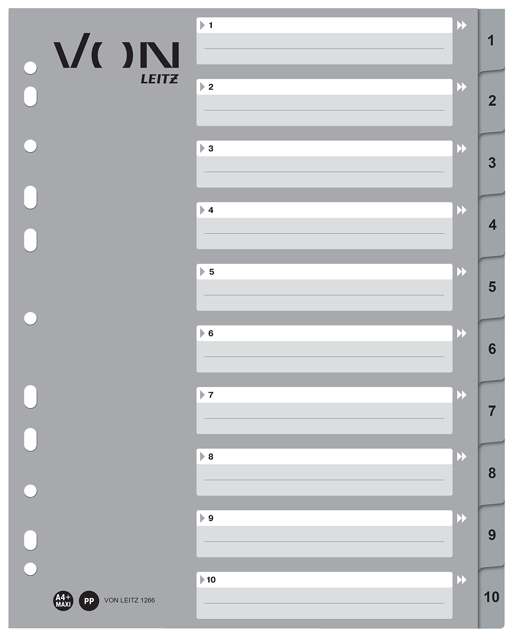 leitz-zahlen-register-1-31-a4-extra-breit-pp-grau-10er-pack-12770085 image 6