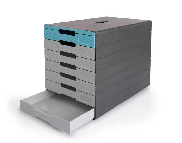 durable-idealbox-pro-schubladenbox-din-a4-7-f-cher-blau image 1