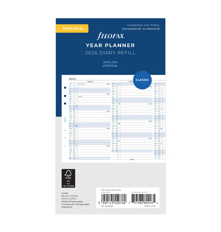 filofax-jahresplaner-englisch-personal-2026-leporello image 1