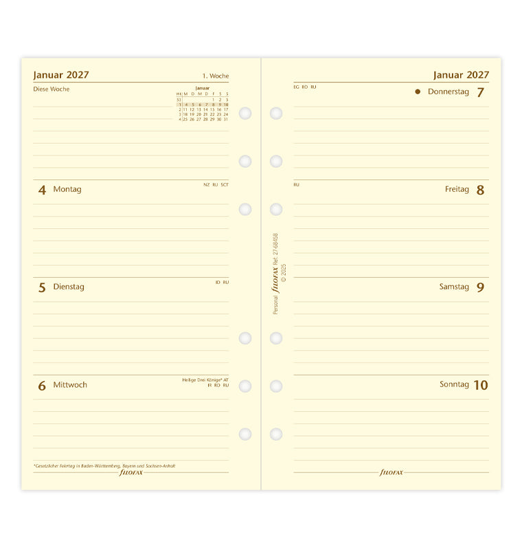 filofax-kalendereinlage-personal-2027-1-woche-auf-2-seiten-deutsch-cotton-cream image 4