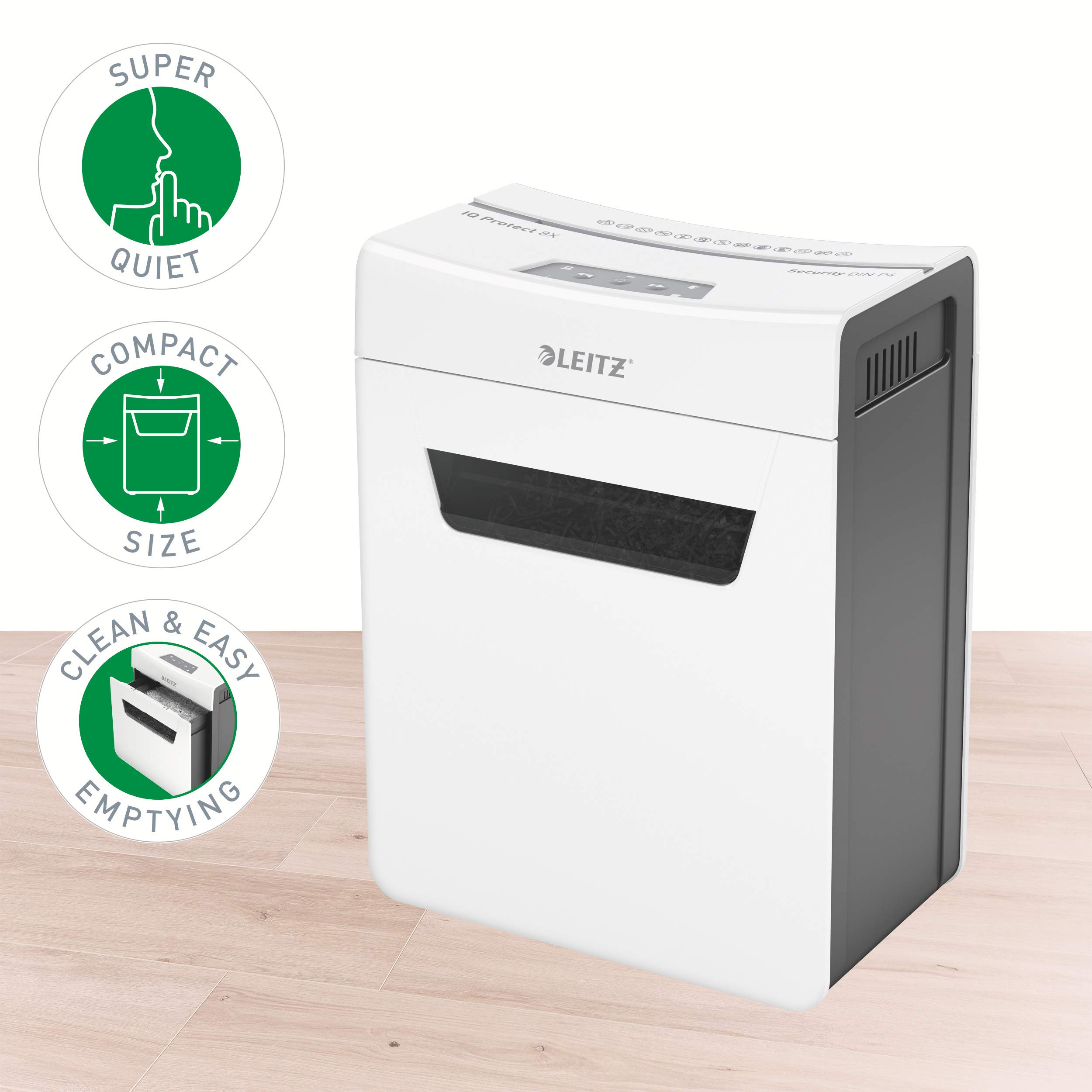 leitz-iq-8x-premium-aktenvernichter-p4-partikelschnitt-wei-80910000 image 2