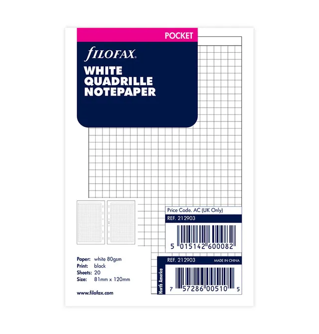 filofax-the-original-notizpapier-wei-kariert-3mm-pocket-20-blatt image 1