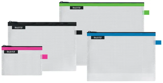 leitz-wow-traveller-zip-beutel-4er-set-40160099-s-m-l-kosmetiktasche-transparent image 1