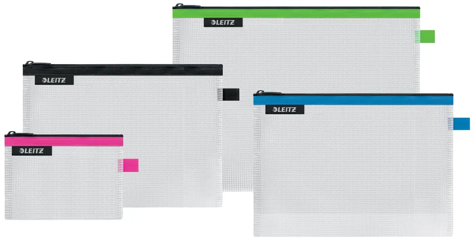 leitz-wow-traveller-zip-beutel-4er-set-40160099-s-m-l-kosmetiktasche-transparent image 1