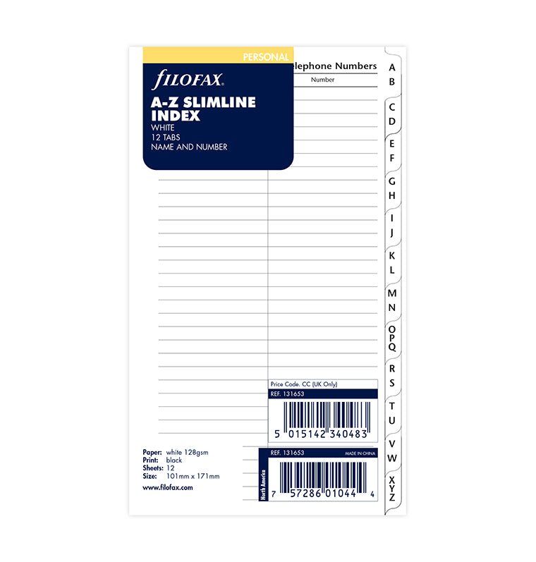 filofax-personal-a-z-register-wei-adressregister-2-buchstaben-pro-tab image 5