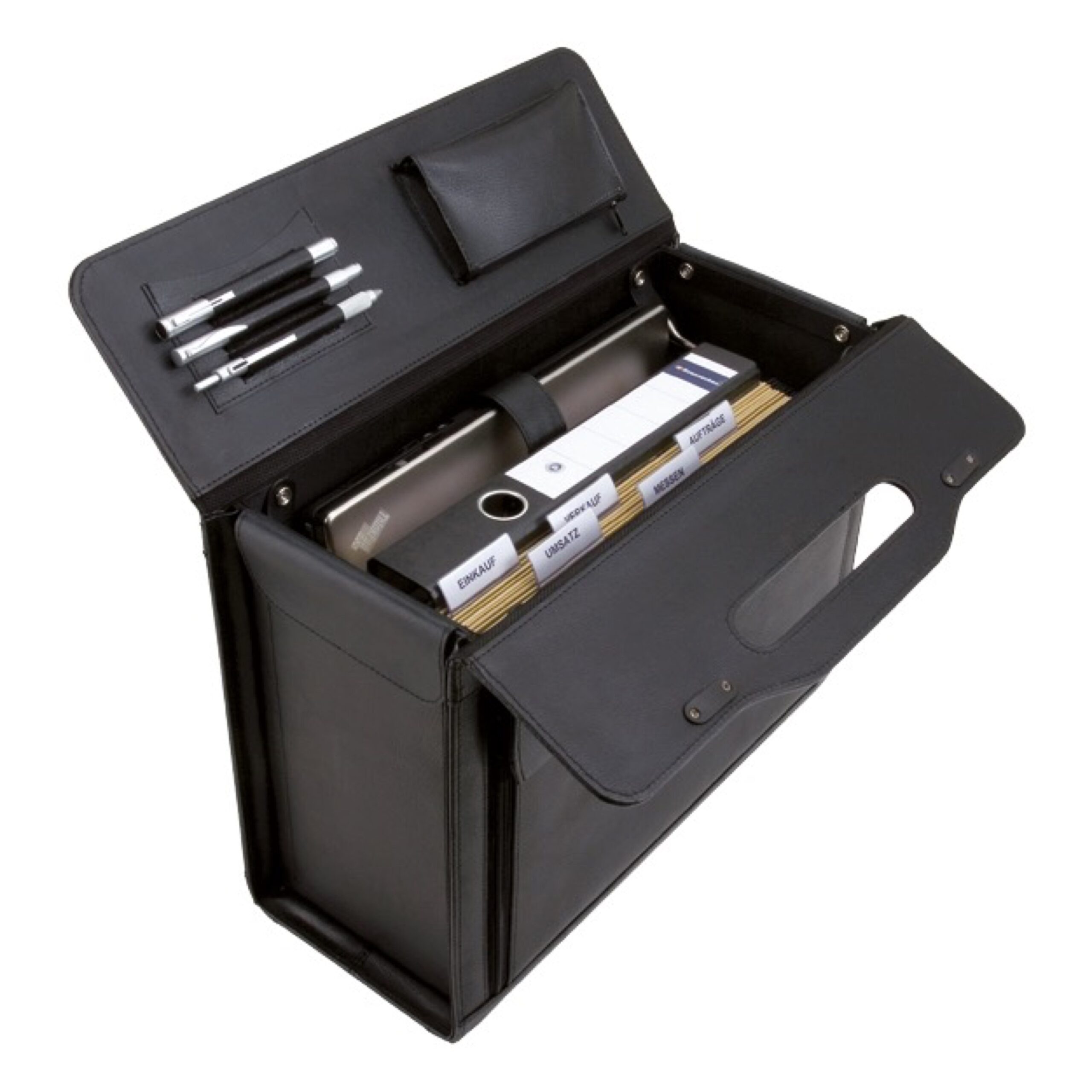 alassio-ancona-pilotenkoffer-schwarz-mit-laptopfach-und-h-ngeregister image 2