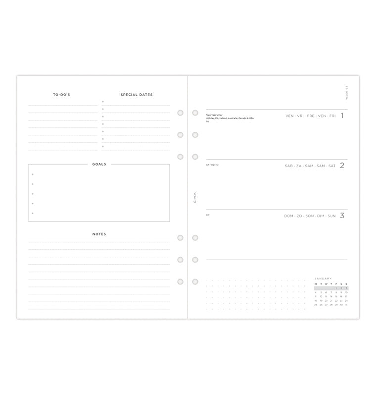filofax-minimal-kalendereinlage-1-woche-2-seiten-a5-2027-horizontal image 7