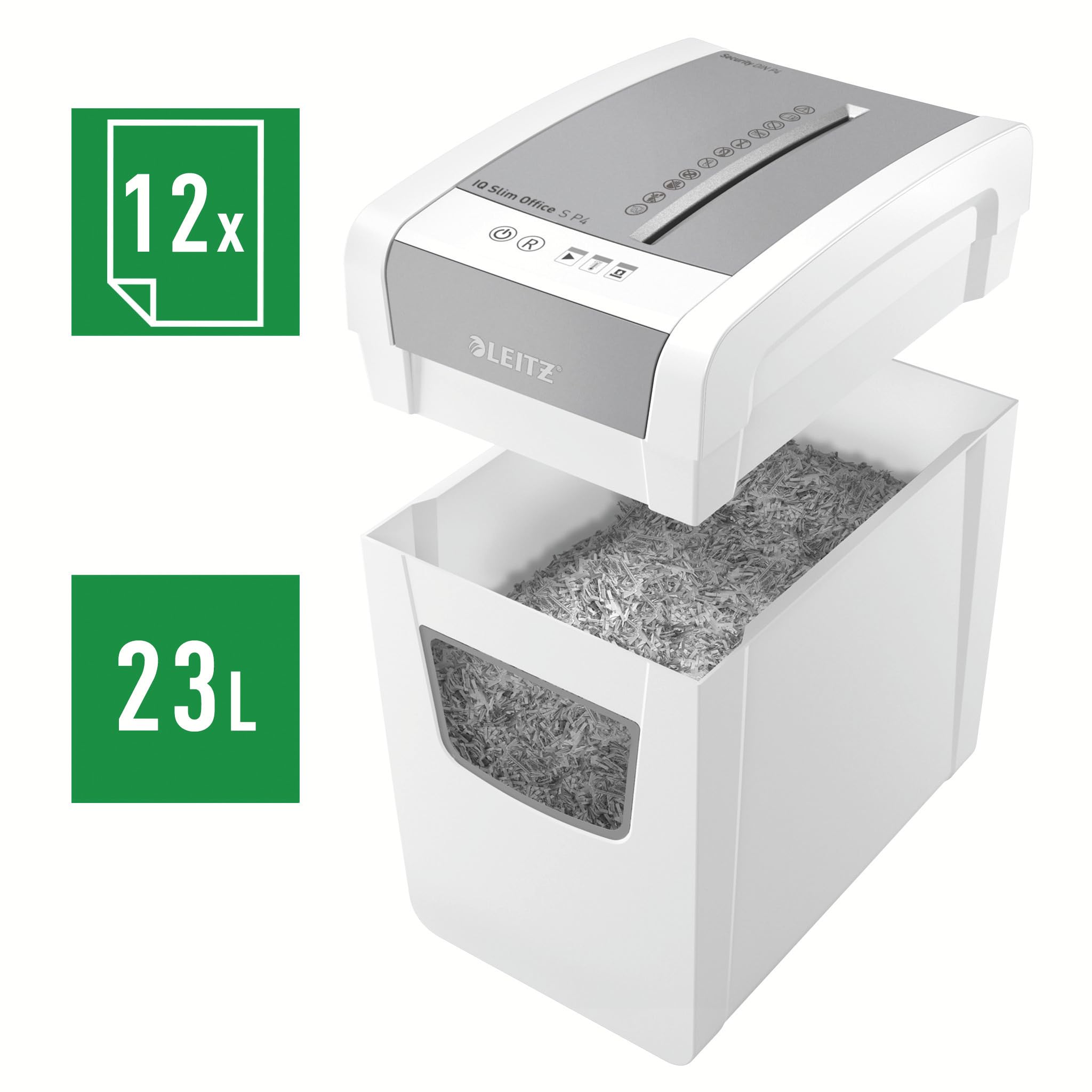 leitz-iq-aktenvernichter-office-s-slim-p4-wei-partikelschnitt-23l image 5