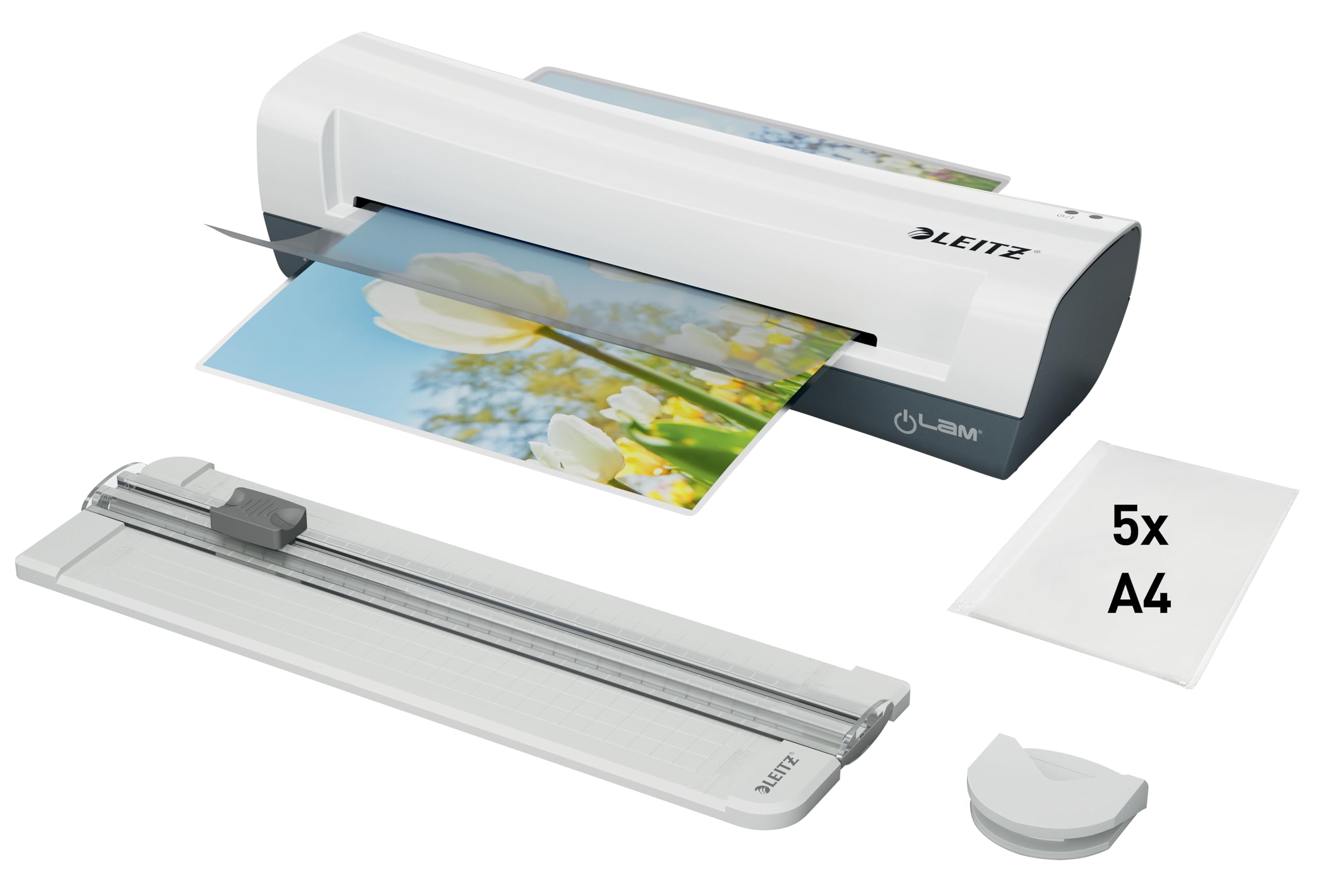 leitz-ilam-home-4-in-1-a4-laminierger-t-set-wei-mit-schneider-und-folien image 1