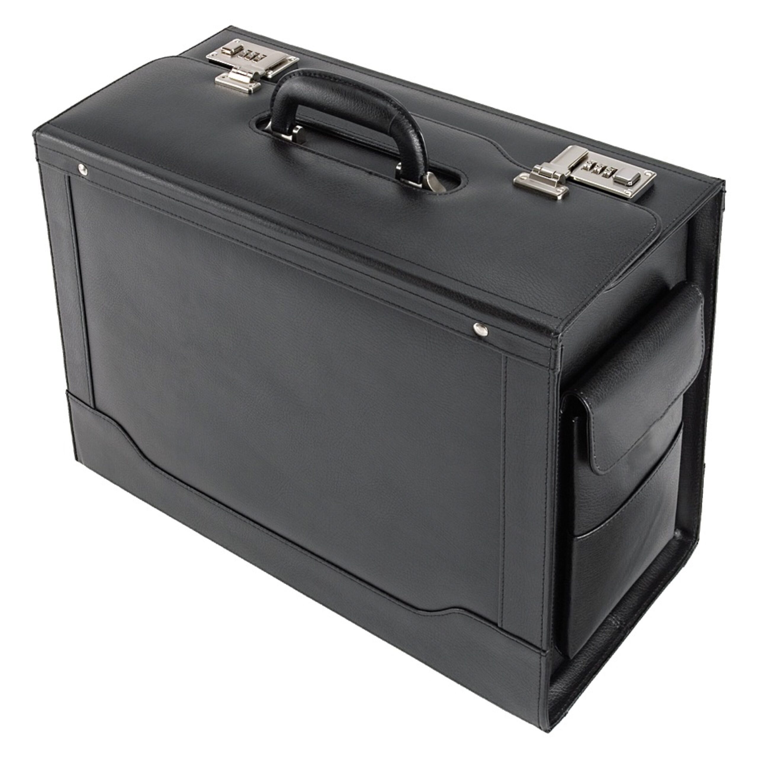 alassio-ancona-pilotenkoffer-schwarz-mit-laptopfach-und-h-ngeregister image 1