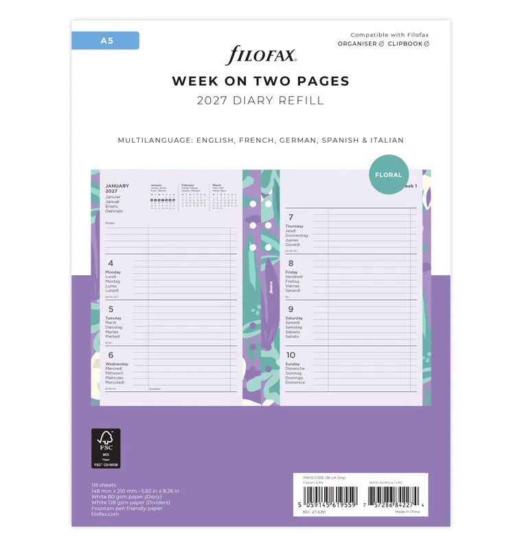 filofax-illustrated-diary-pack-a5-2027-1-woche-2-seiten-multilingual image 1