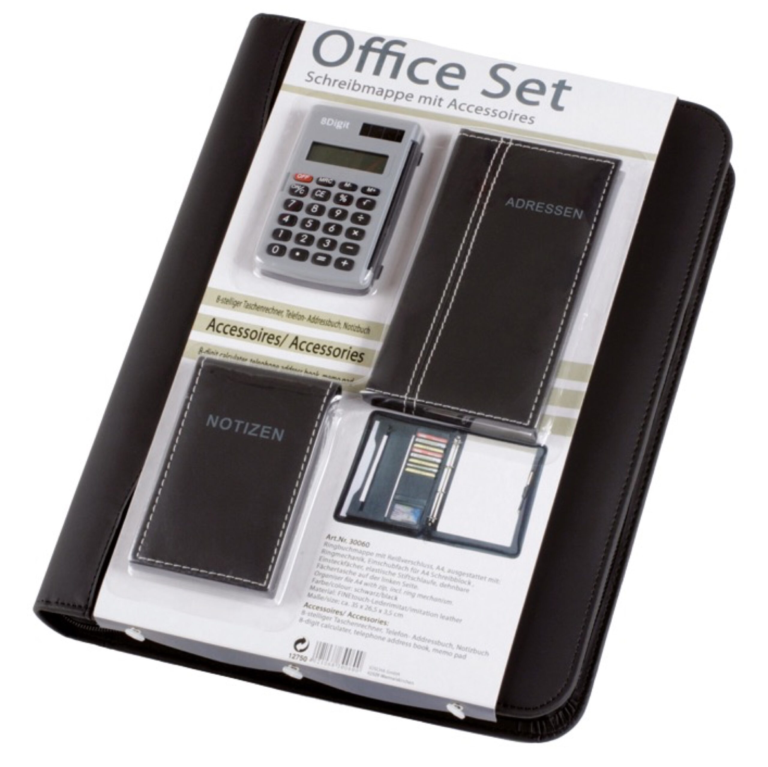 alassio-office-set-ringbuchmappe-a4-schwarz-aus-lederimitat-mit-taschenrechner image 2